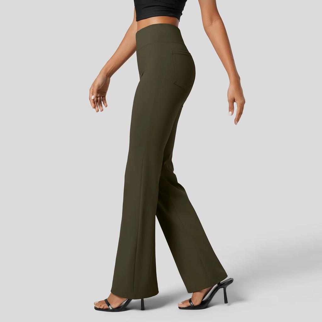 Women's Fashion Casual Solid Colour Yoga Flare High Waist Hip Lifting Wide Leg Sweatpants