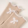 Baumwoll Pilates Socken Rutschfeste Griffigkeit Mittellange Socken Schleife Yoga Socken für Damen