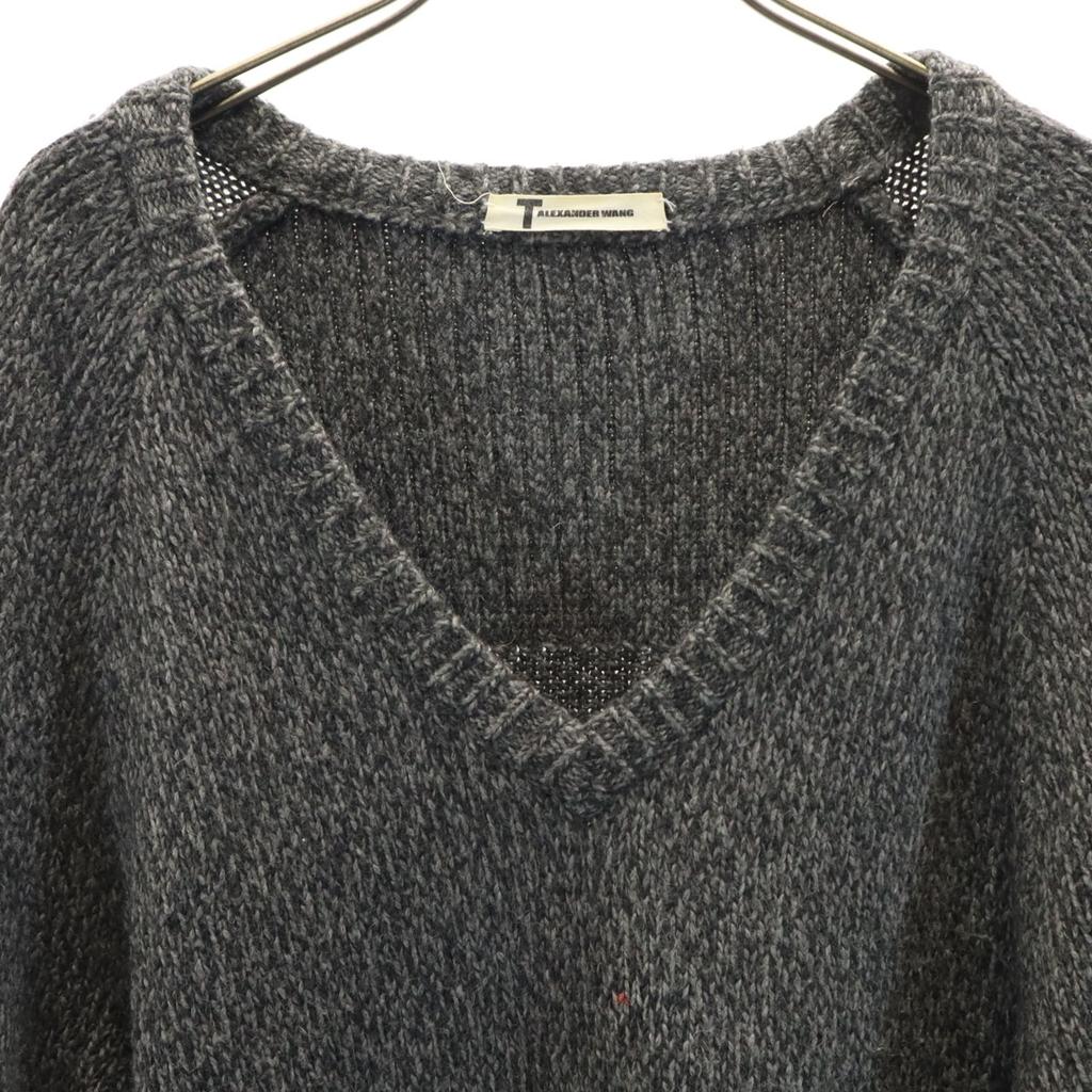 Alexander Wang Long sleeve V neck sweater XS Charcoal gray knit Women Used