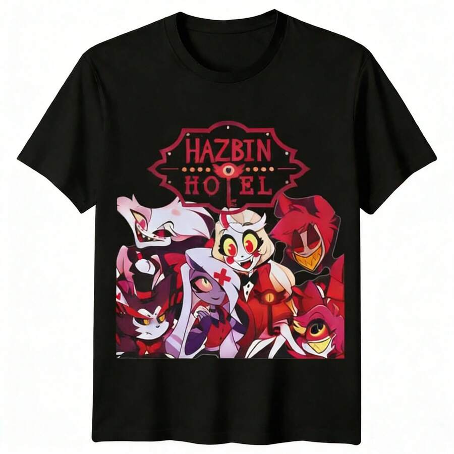 

Hazbin Hotels Full Cast Group TShirt Anime Cartoon Graphic Casual Streetwear 4XL