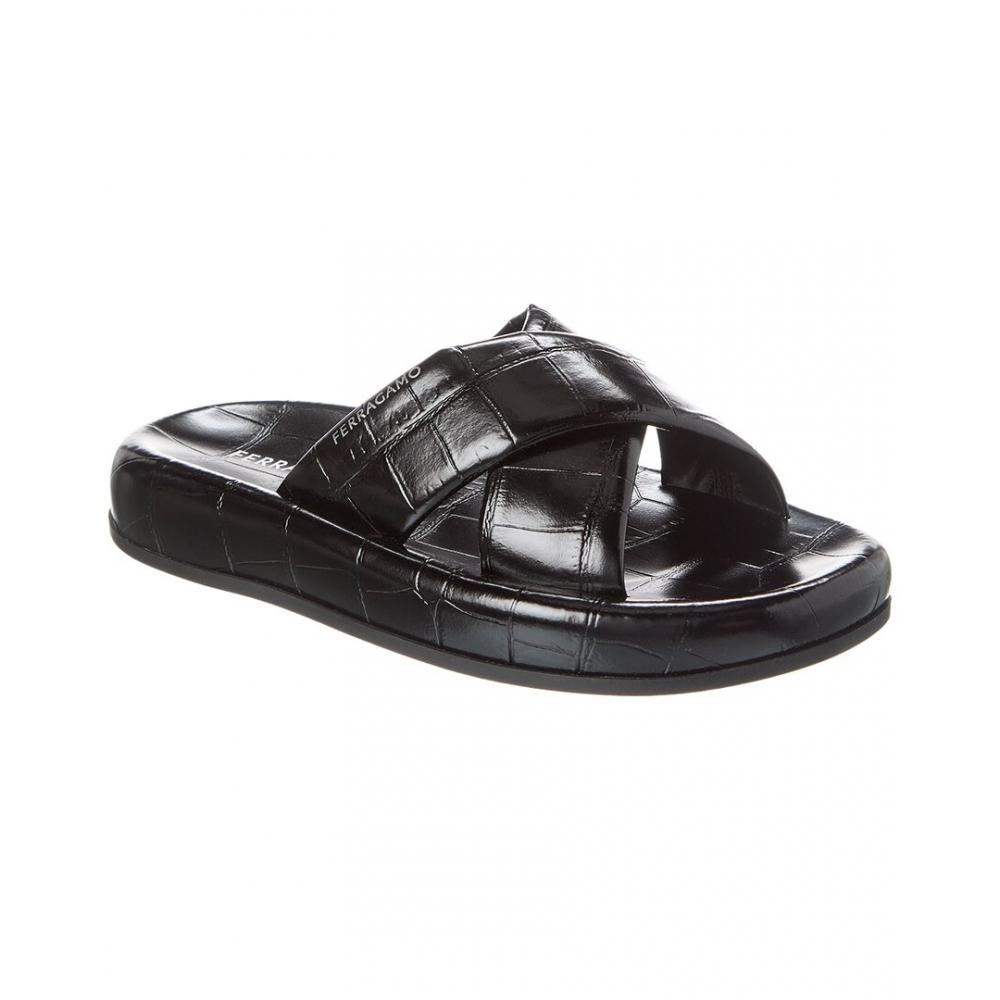 

Salvatore Ferragamo Ferragamo Dasie Leather Slide Black US 7/Regular