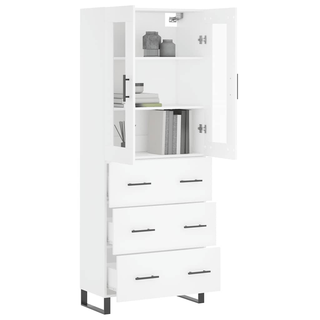 Highboard White 69.5 x 34 x 180 cm Particleboard