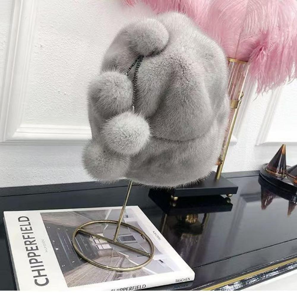 New Mink Hat Women's Winter Imitation Fur Fashion Earmuffs Hat Warm Middle-aged and Elderly Yurt Beret