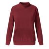 Women's Solid Color Turtleneck Sweatshirt Long Sleeve Pullover with Front Pocket Casual Top for Everyday Wear