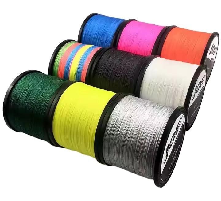JOF X4 PE Trecciato Galleggiante Alta Qualità Forte Fibra Multifilamento 300m 500m 1000m Multicolore per Pesca in Lago