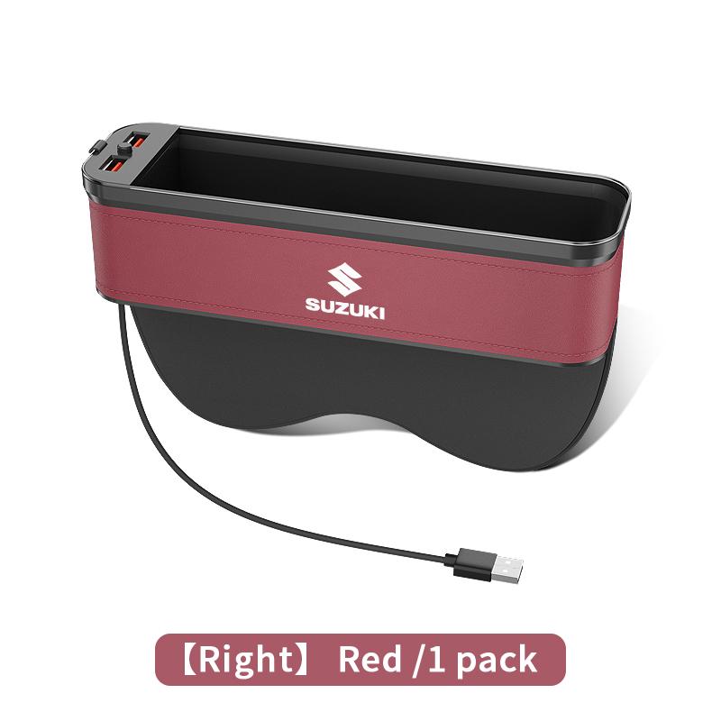 LWVD4 For Suzuki S-Cross Swift SX4 Vitara Jimny Grand-Vitara Baleno Ciaz Car Seat Gap Organizer USB Charging Multifunction Storage Box