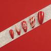 Wear armor, French red edge white snowflake Christmas manicure Wear armor Wear nail autumn and winter nails
