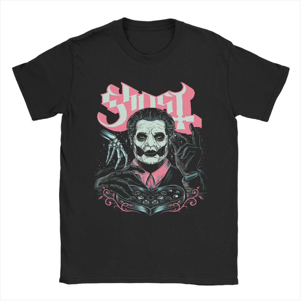 Ghost Band Valentines Day Flower Heart Skull Cotton T Shirt For Mens Y2K TShirts ONeck Hip Hop Tee Shirt Plus Size Clothing
