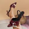 2025 Nové Sexy Sandály na Středním Podpatku s Špičatou Špičkou na Párty Ženy Gladiátorky Sexy Sandály Designérské Letní Značkové Lodičky Společenské Sandály pro Ženy