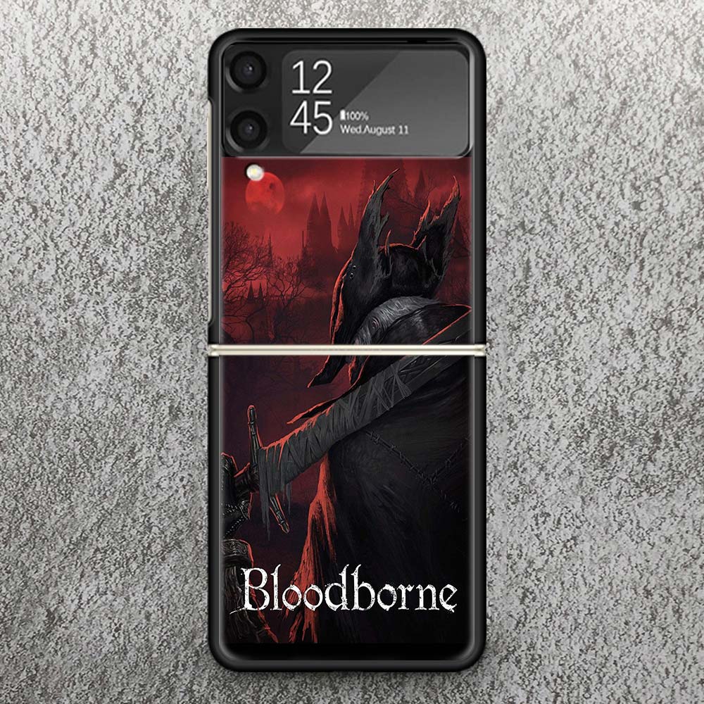 Bloodborne Game Print Case For Samsung Galaxy Z Flip 3 4 5 6 7 5G Phone Shell Flip7 Flip6 Flip5 Flip4 Flip3 Pattern Cover For Sa