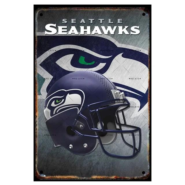 Vintage Football Helmet Metal Tin Sign Plaque  Wall Decor Iron Painting for Man Cave Home Cafe Garden Club Bar  Retro Art Pos