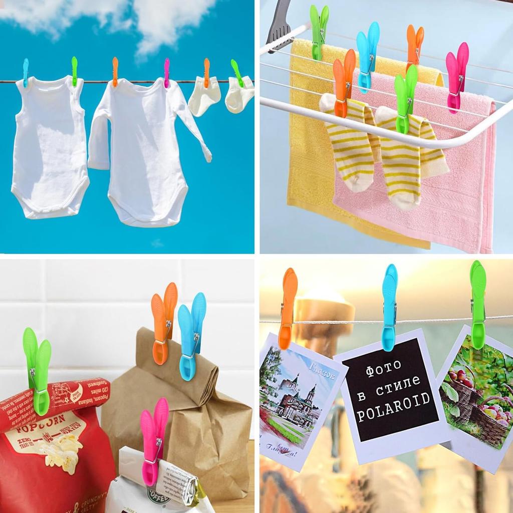48 pieces of windproof strong clip plastic clothespin indoor and outdoor clothesline special hanging clothespin color