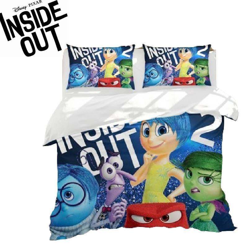 Delightful Inside Out2 Bedding Set For Kids Cartoon Anime Print Soft And Cozy