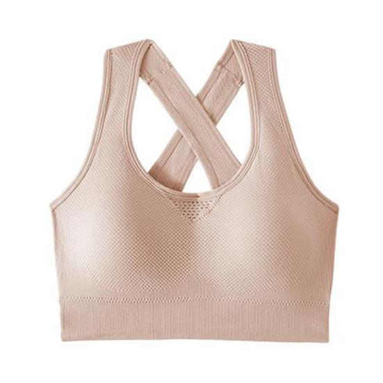Women Vest Bra Anti-snagging Shockproof Sport Jogging Underwear Hollow Back Detachable Pads Quick Heat