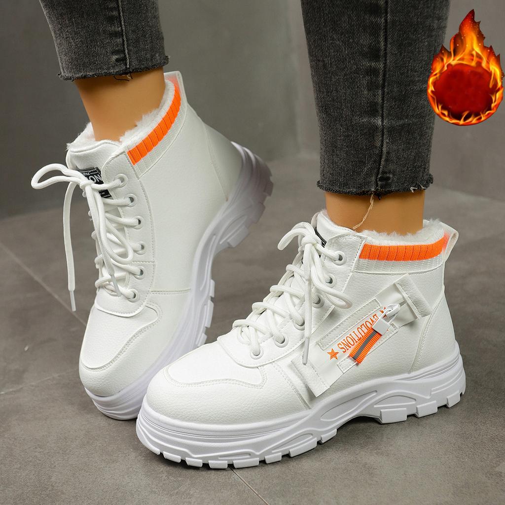 Fashion New Winter Warm Ankle Boots with Fleece for Women, Thick-soled Boots, Sporty, Casual and Comfortable