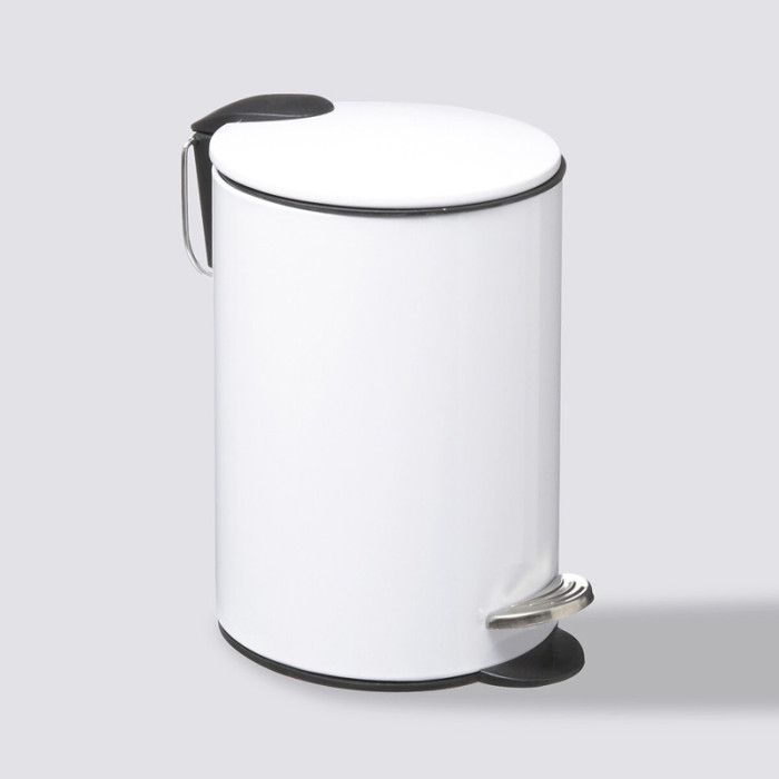 Poubelle métal à Pédale 3 litres Atmosphéra - Blanc