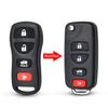 KEYYOU Modified Flip Key For Nissan Infiniti Xterra Frontier Muranon PATHFINDER TITAN Fob 4 Buttons Car Remote Key Shell Case