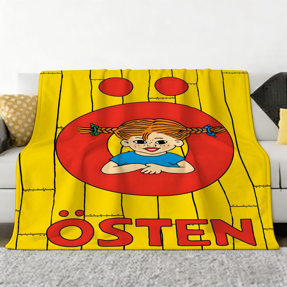 Animation P-Pippi L-Langstrumpf Werfen Weiche Gemütliche Flanell-Kuscheldecke für Sofa Schlafzimmer und Mehr