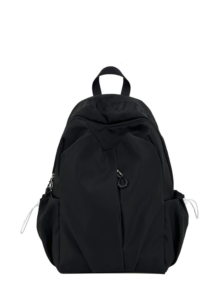 Nylon Girls Backpack With Letter Embroidery And Curved Shoulder Straps For School And Travel