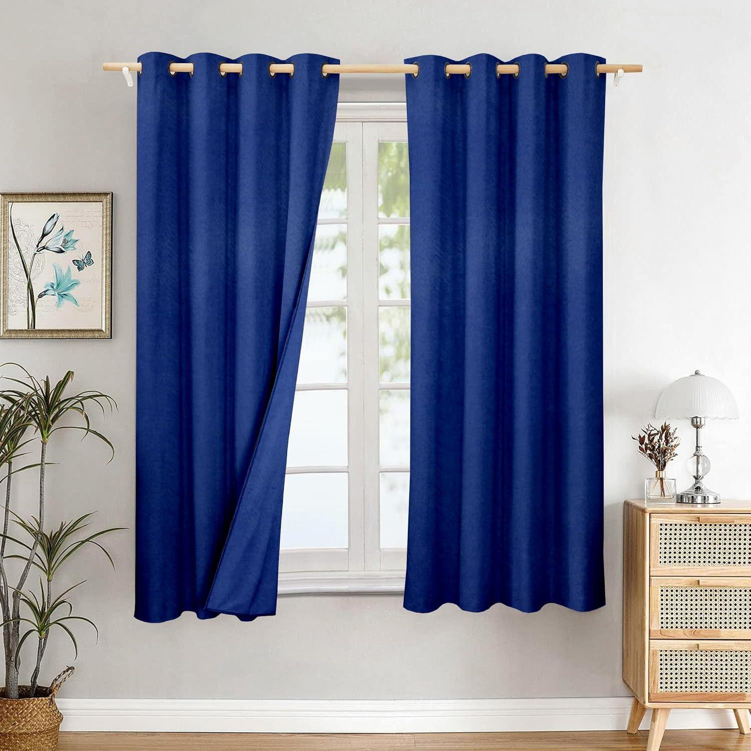 

Полиэстер 100% Блэкаут Однотонные Длинные Дверные Шторы|100% Затемнение Комнаты| Блэкаут Длинные Дверные Шторы| 9 Футов |Набор из 2| Однотонный Дизайн | синий