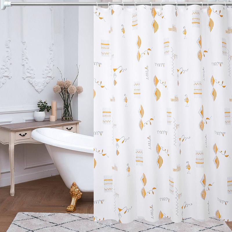 Household Waterproof Shower Curtain Bathroom Bathing Cover Mildew-proof Bath Curtains with Hook Portable Partition Screen Simple