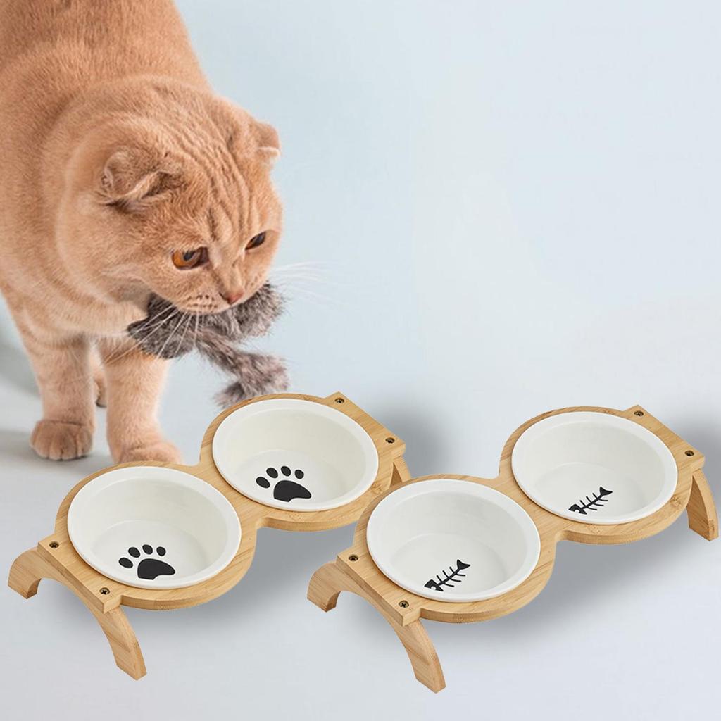 Elevated Cat Bowls Lightweight Cat Feeding Bowls for Kitten Indoor Cats