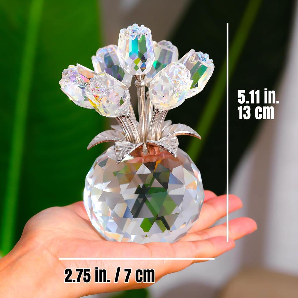 Hochzeitstagsgeschenk für Frauen: Beliebtes K9 Kristall Transparent Rose Geschenk - Ein Strauß ewiger Rosen - Ein Rosenornament - Perfekt für Geburtstag