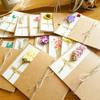 Vintage Kraft Paper Dried & Preserved Flowers Greeting Card for Teacher's Day, Thank You, Goddess Day, or Birthday