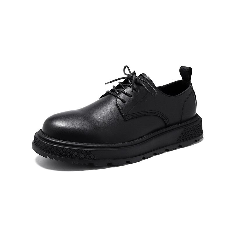 

Кожаные туфли мужские модные защитные туфли Doudou Shoes Soft Surface Casual British Style Round Head Youth Loafers 4506-R 44 чёрный