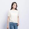 Northern Deer Women's White Knit Top - Summer Short Sleeve, Soft Cotton & Triacetate Blend, Elegant Texture, Style 26113