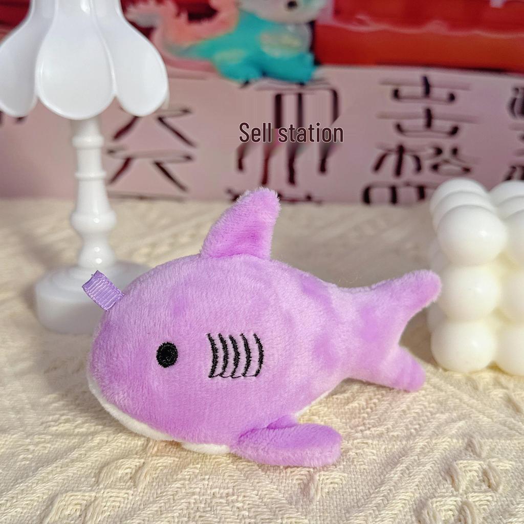 Cross-Border Plush Shark Keychain Pendant - Cute Wedding Toss Doll Bag Charm