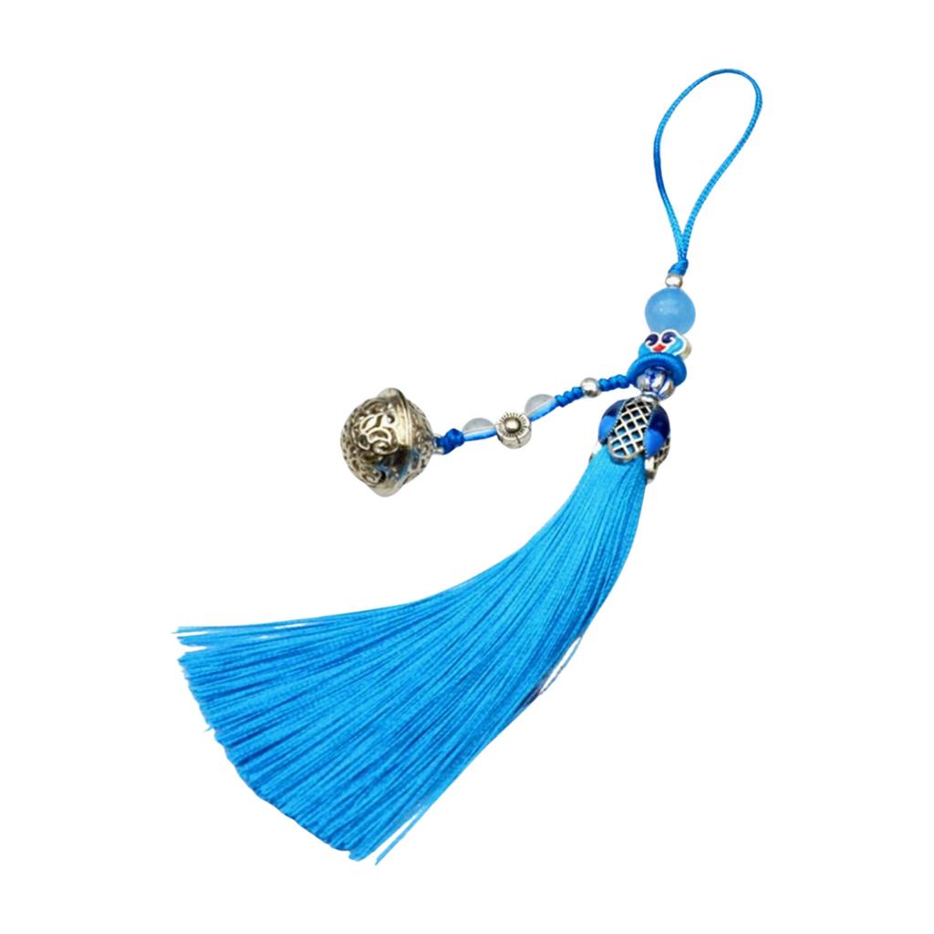 Exquisite Handmade Vintage Tassels Charm Bell Pendant Hanging Rope Ornament for Bags Or Keys Car Interior Decoration