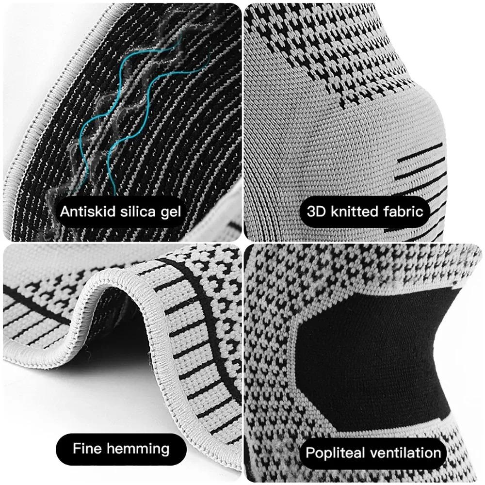 1Pc Silicone Knee Pads Strap Patella Support Meniscus Compression Braces For Running Sport Knee Protection