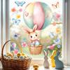 1 Foglio Adesivi Coniglietto Carino Uova Colorate Patch Elettrostatica Pasquale Decalcomanie per Finestre in Vetro Decorazione Stanza dei Bambini