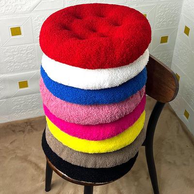 Ekstra tykk fluffy fløyelspute for langvarig sitting - Stor rund stol- eller gulvmatte
