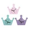 Girls Crown Children's Room Silent Clock Wooden House Clock Wall Decor Clock Cartoon Clock Silent Non Ticking Wall Clock