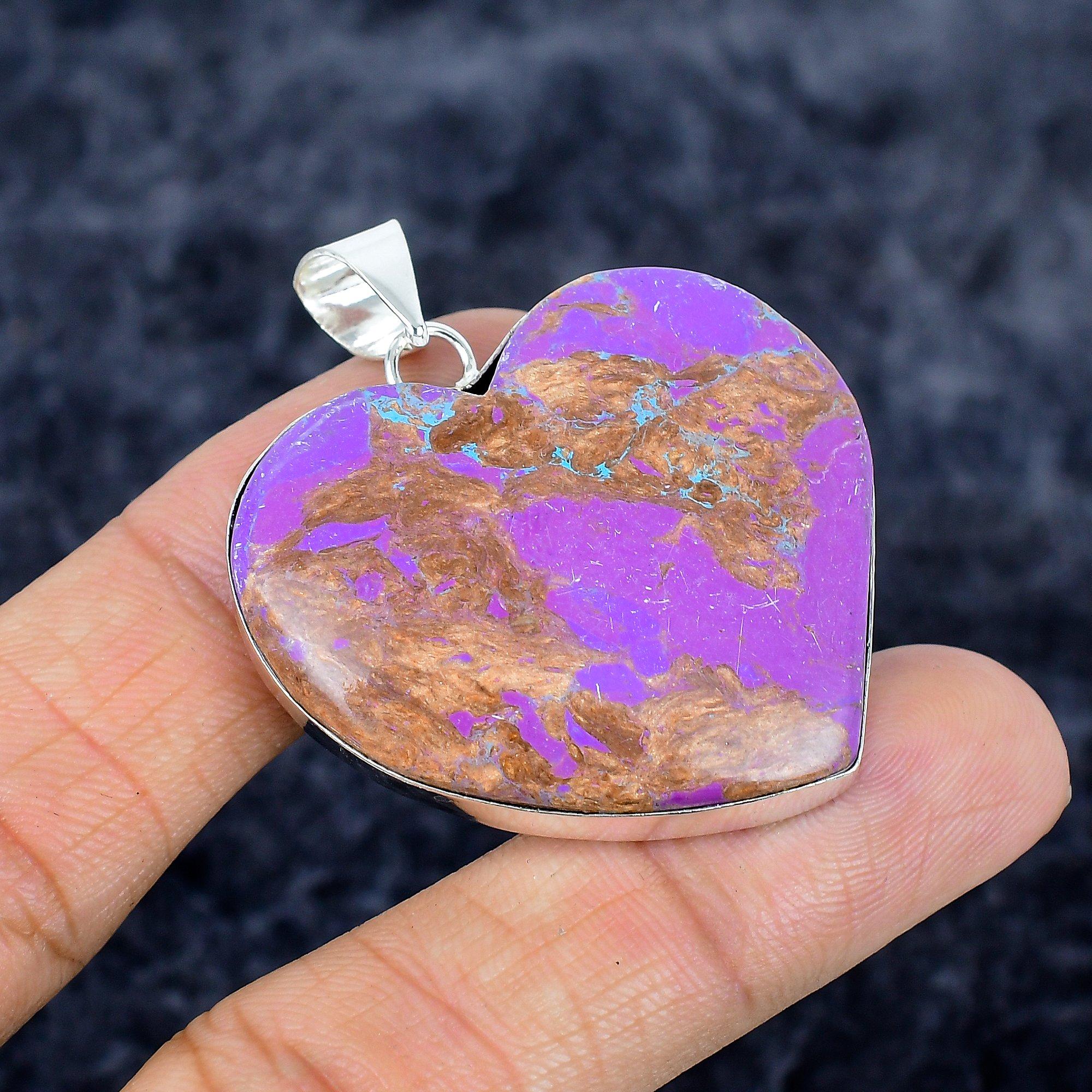 

Copper Purple Turquoise Gemstone 925 Sterling Silver Jewelry Pendant 1.89 M-3352