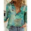 Fashion Long Sleeve Shirt  Single-Breasted Lapel Top Floral Printed Button Shirts Women's Clothing Autumn Blouses Elegant Office