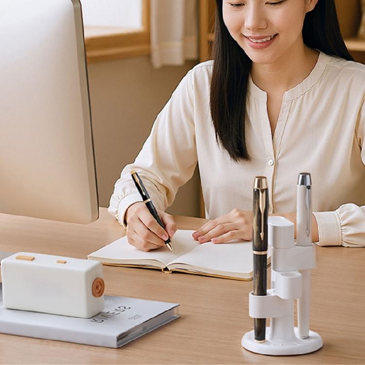 High Capacity Rotating Pen Stand 4 Compartments   ABS Construction Office Supply