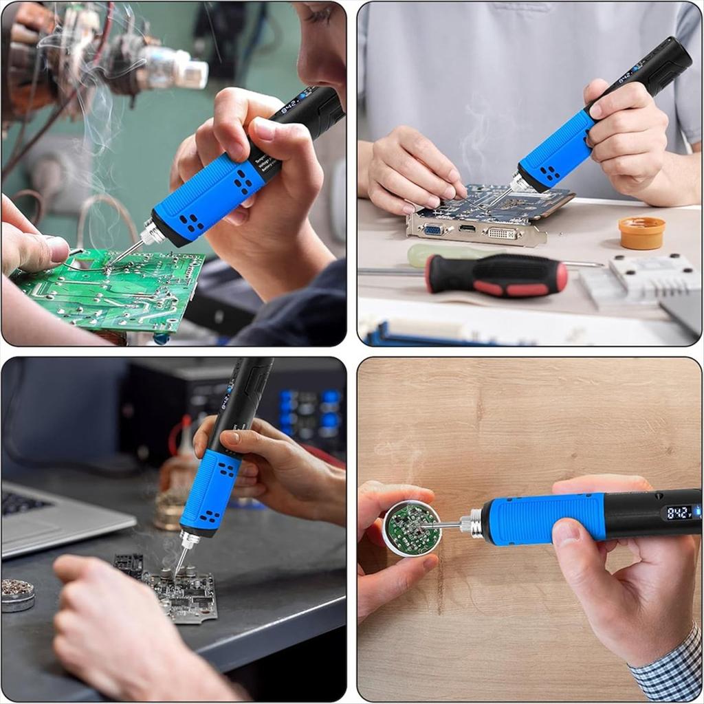 BHBL Cordless Soldering Iron Kit, LDE Digital Display USB Rechargeable Soldering Iron for Small Soldering Projects, DIY