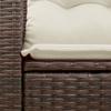 Vidaxl Garden Sofa With Cushions, 2-Seater, Brown, Poly Rattan
