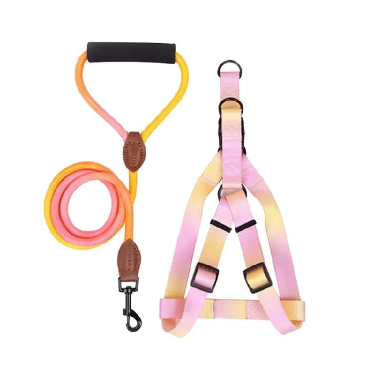 Dogs Harness & Leash Colorful Small Medium Dog Chest Belt Colorful Harness Rope