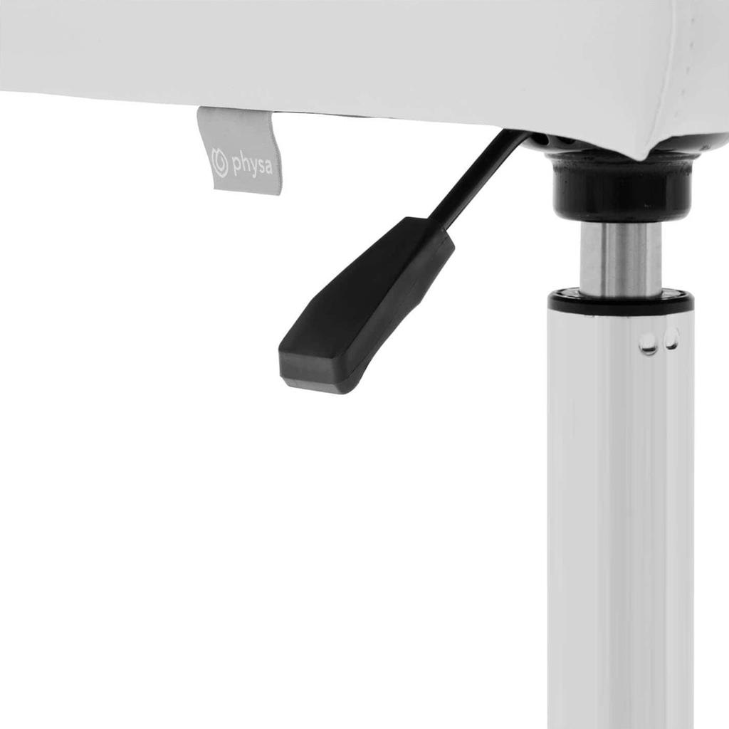 Ilanz White Cosmetic Stool With Backrest On Wheels Up To 150 Kg