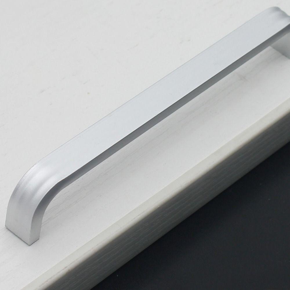 Aluminum Zinc Zinc Alloy Door Cabinet Straight Handle Silver Door Knobs Furniture Handle  Cabinet