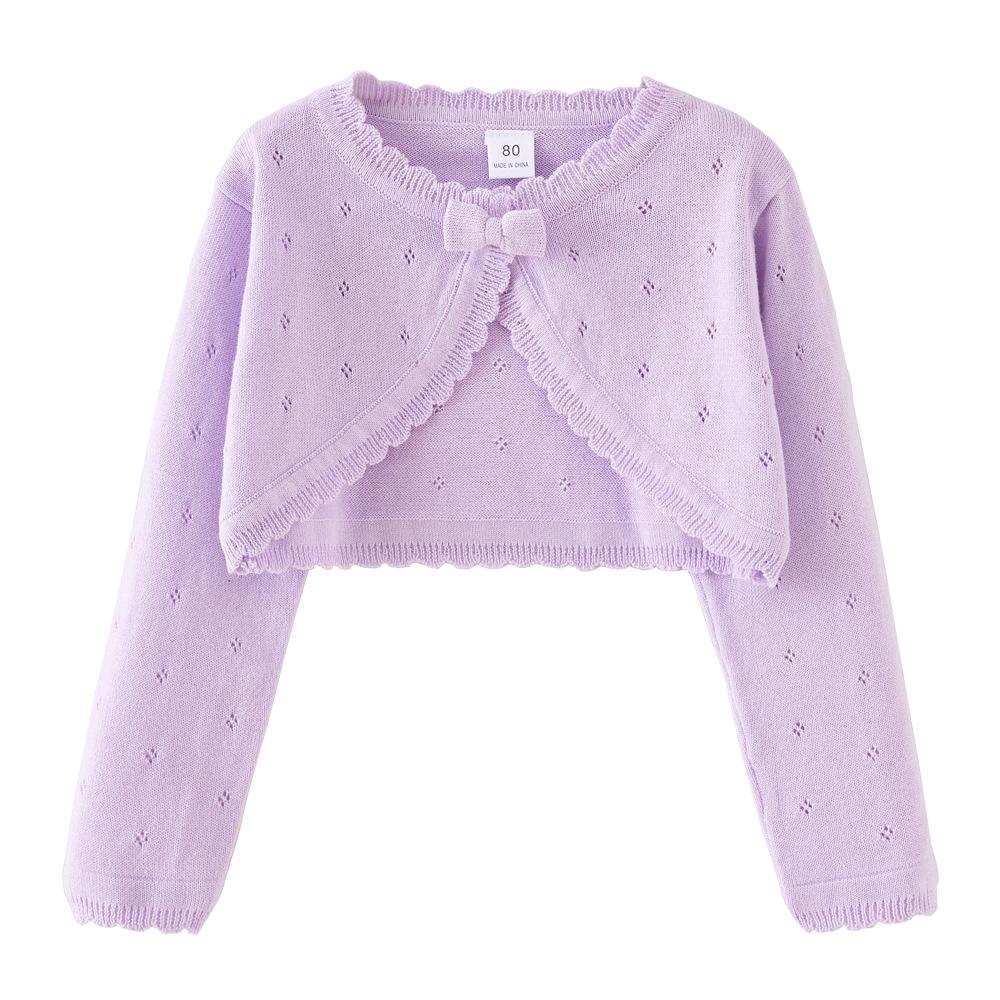 Bowknot Girls Knitted Cardigan Jacket Small and Medium Children's Sweater Thin Jacket