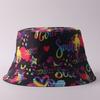 Digital printing small edge bucket hat spring and summer double-sided can wear outdoor sunshade basin hat spot
