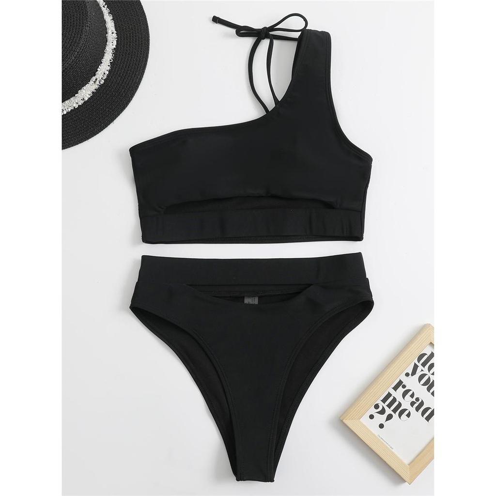 Sexy Tummy Cut Out Female Swimsuit High Waist Bikini Women Swimwear Two-pieces Bikini Set Bather Bathing Suit