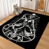 Dark Occult Baphomet Pentagram Art Indoor Rug Thick Nonslip Carpet For Hallway Doorway Kitchen Home Decor Birthday Gift