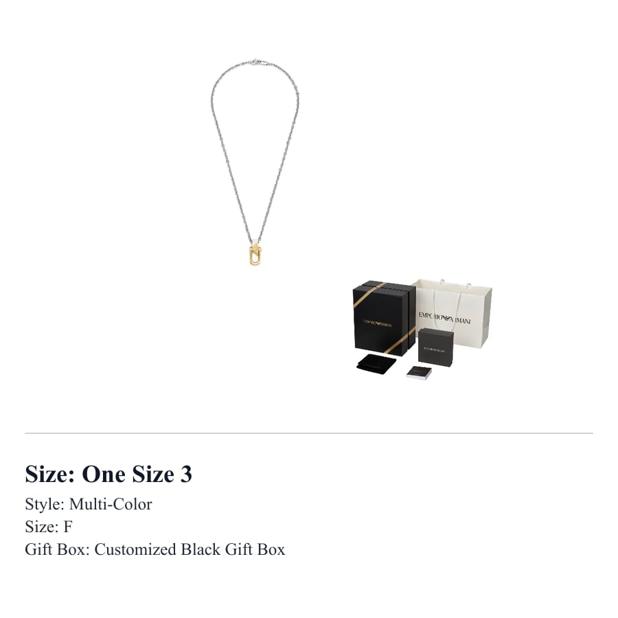 EMPORIO ARMANI Stainless Steel Necklaces Men's Two tone EGS3243040