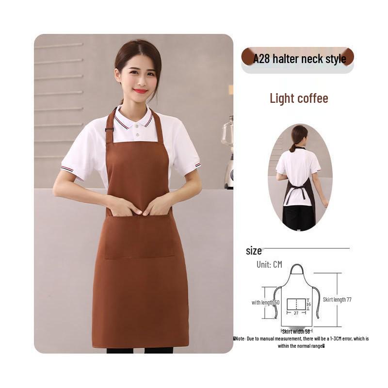 Custom Logo Waterproof Stain-resistant Solid Color Waist Apron for Kitchen and Work